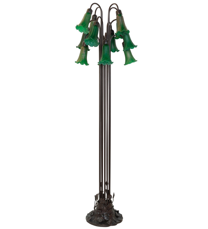 Meyda Tiffany Lighting 15881 Green 12 Light Floor Lamp Lamp Bronze / Dark