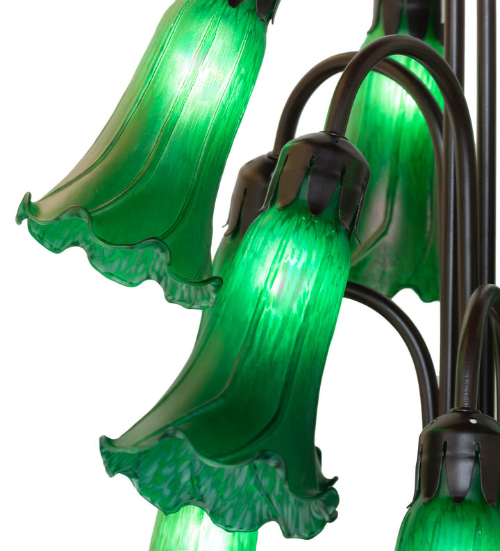 Meyda Tiffany Lighting 15881 Green 12 Light Floor Lamp Lamp Bronze / Dark