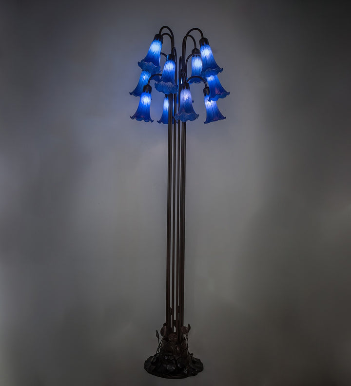 Meyda Tiffany Lighting 15895 Blue 12 Light Floor Lamp Lamp Bronze / Dark