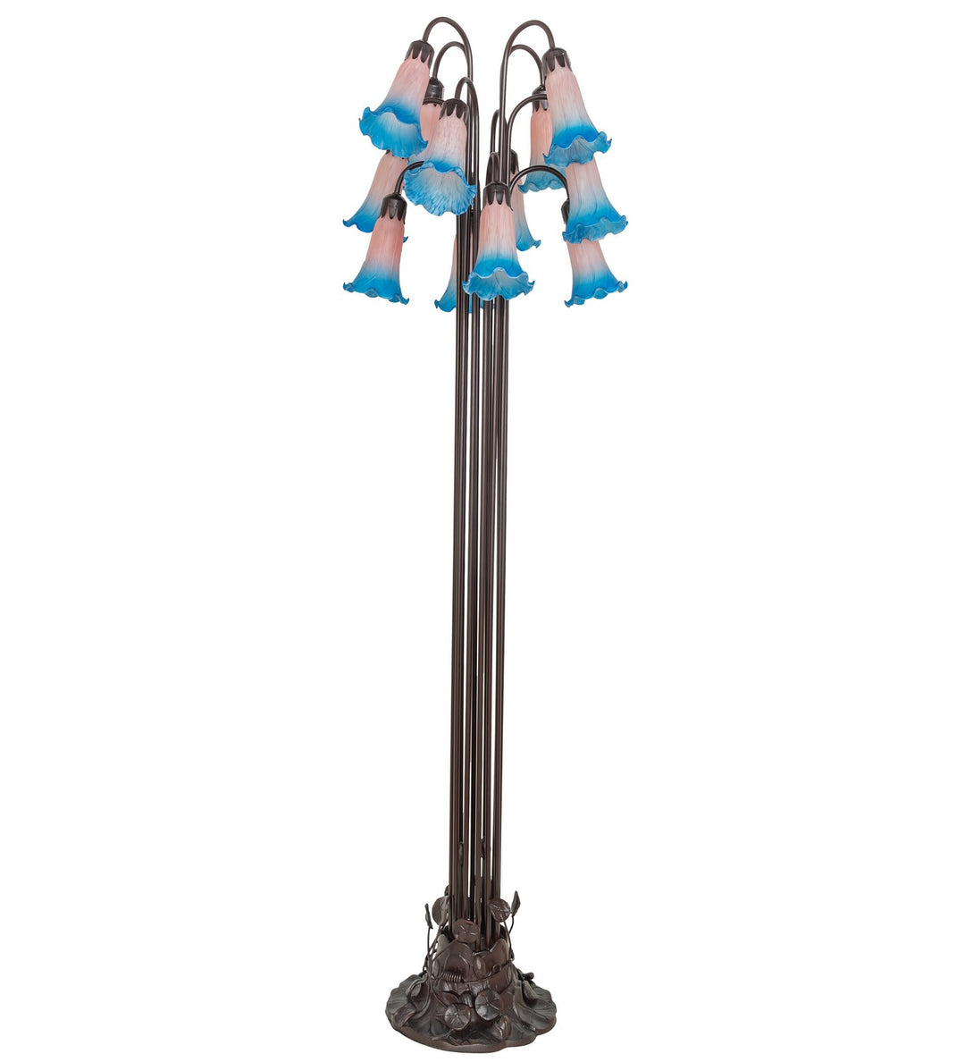 Meyda Tiffany Lighting 15954 Pink/Blue 12 Light Floor Lamp Lamp Bronze / Dark