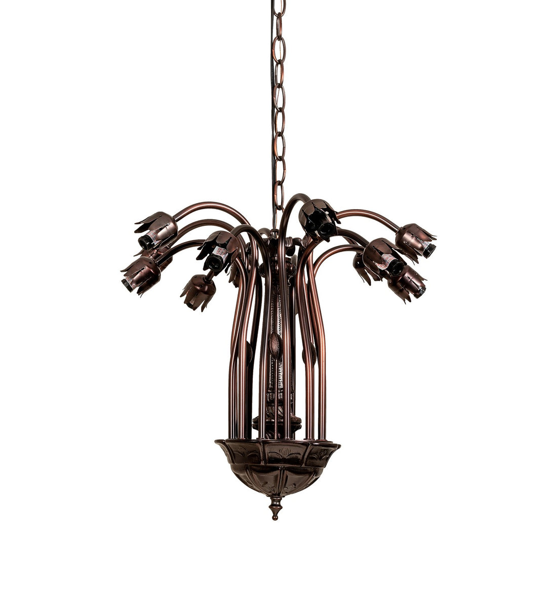 Meyda Tiffany Pink/Blue 16095 Chandelier Light - Mahogany Bronze