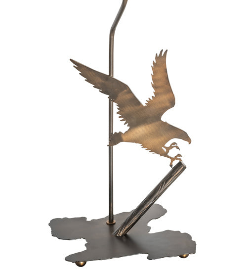 Meyda Tiffany Lighting 36437 Strike Of The Eagle One Light Table Base Utility Light Copper/Antique/Verde