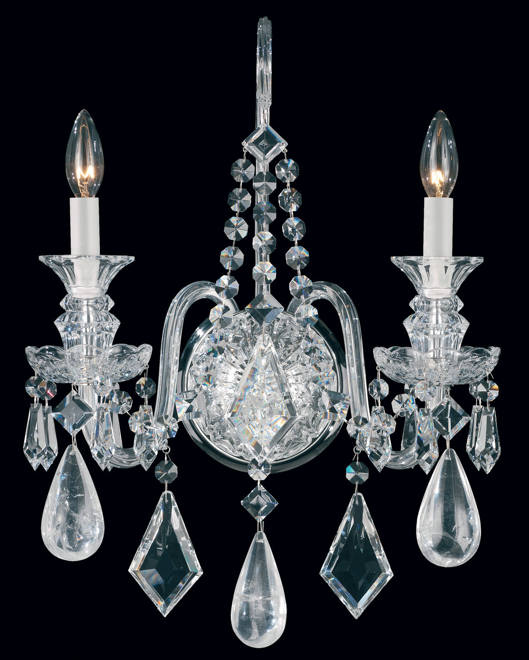 Schonbek Hamilton Rock Crystal 5502AM Wall Sconce Light - Silver