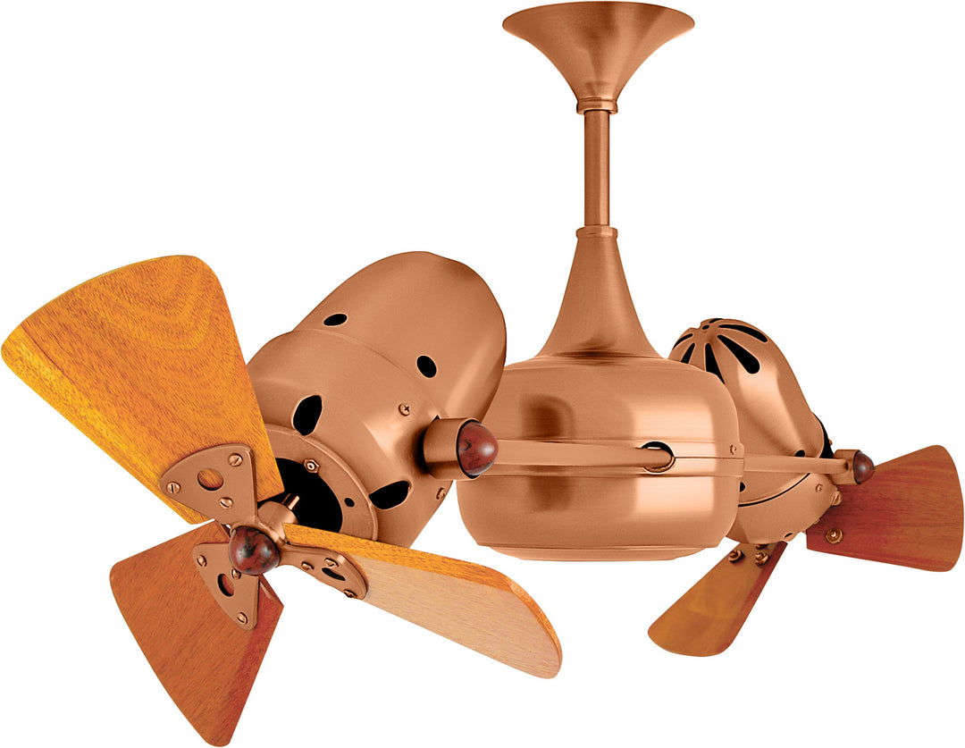 Matthews Fan Company Duplo-Dinamico DD-BRCP-WD Ceiling Fan 16 - Brushed Copper, Mahogany/