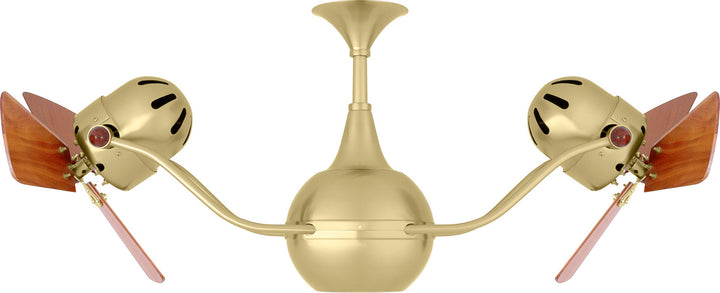 Matthews Fan Company Vent-Bettina VB-BRBR-WD Ceiling Fan 16 - Brushed Brass, Mahogany/