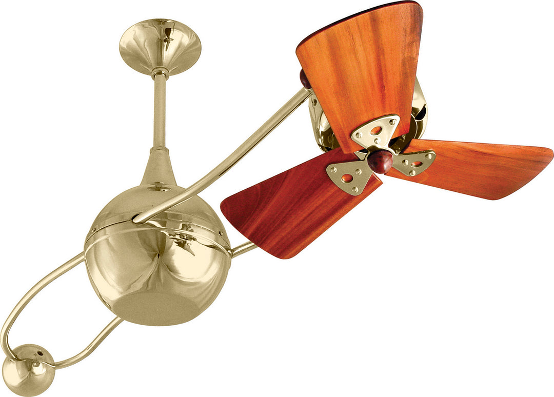 Matthews Fan Company Brisa 2000 B2K-PB-WD Ceiling Fan 16 - Polished Brass, Mahogany/