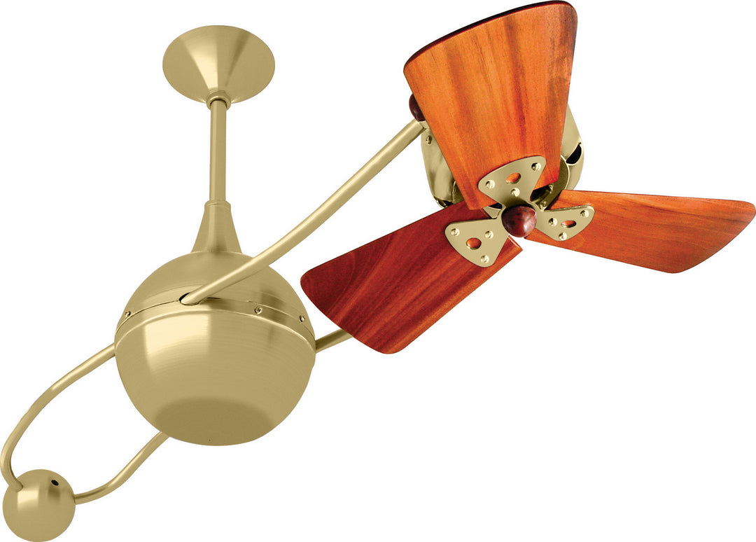 Matthews Fan Company Brisa 2000 B2K-BRBR-WD Ceiling Fan 16 - Brushed Brass, Mahogany/