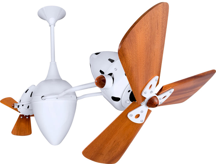 Matthews Fan Company Ar Ruthiane AR-WH-WD Ceiling Fan 16 - Gloss White, Mahogany/