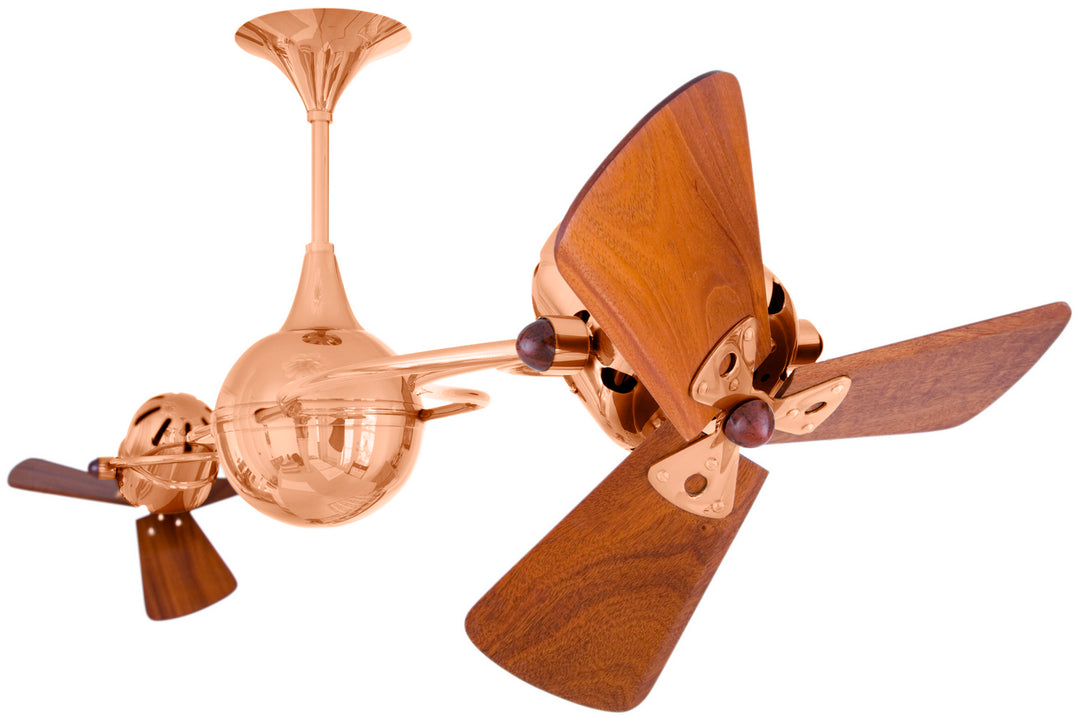 Matthews Fan Company Italo Ventania IV-CP-WD Ceiling Fan 16 - Polished Copper, Mahogany/