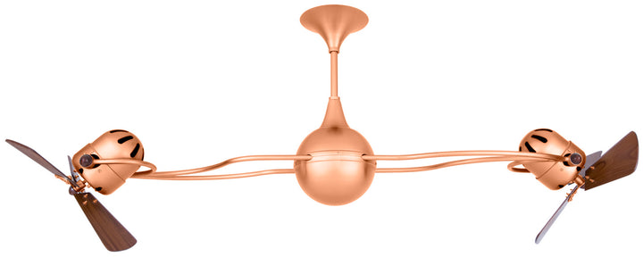 Matthews Fan Company Italo Ventania IV-BRCP-WD Ceiling Fan 16 - Brushed Copper, Mahogany/