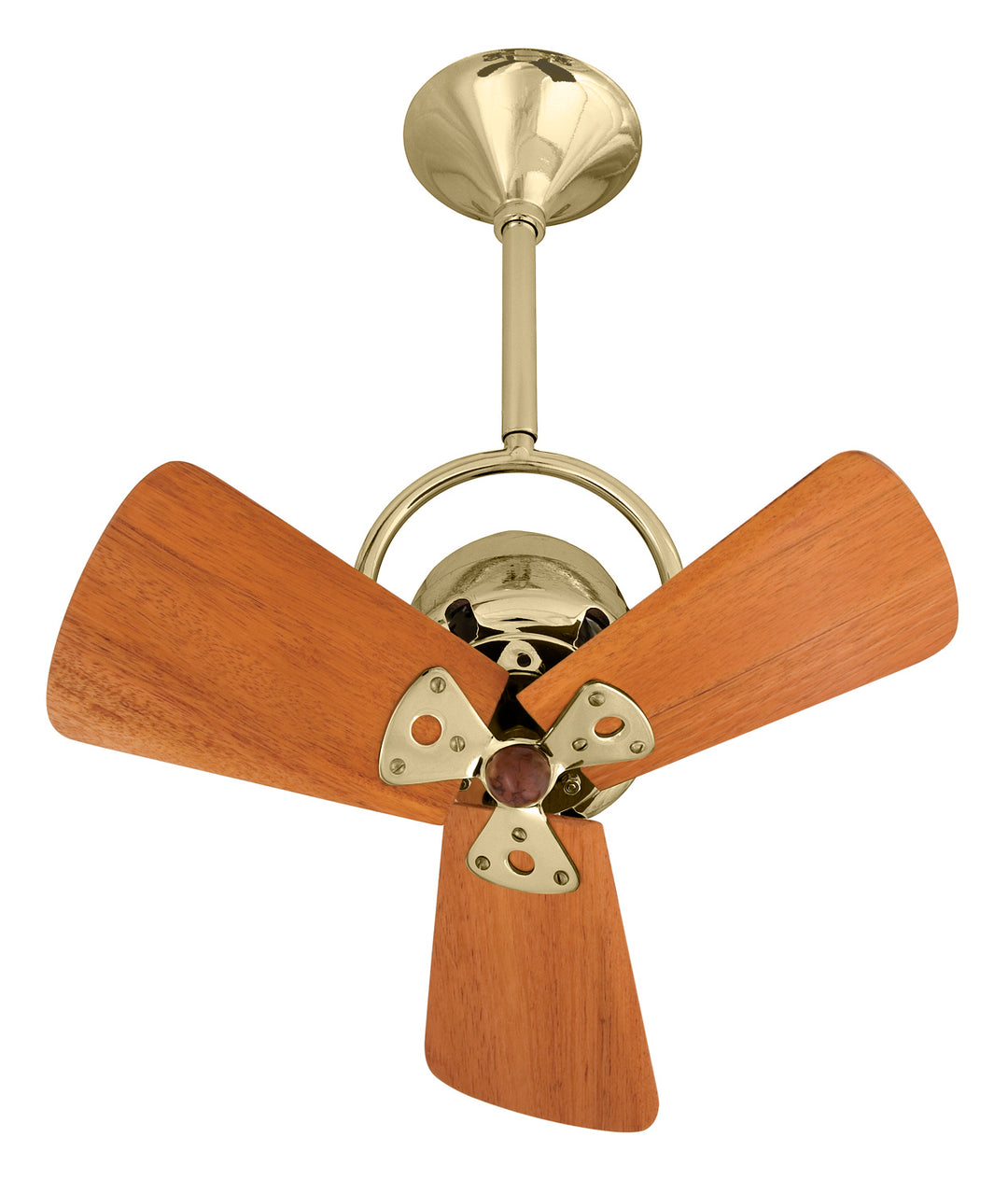 Matthews Fan Company Bianca Direcional BD-PB-WD Ceiling Fan 16 - Polished Brass, Mahogany/