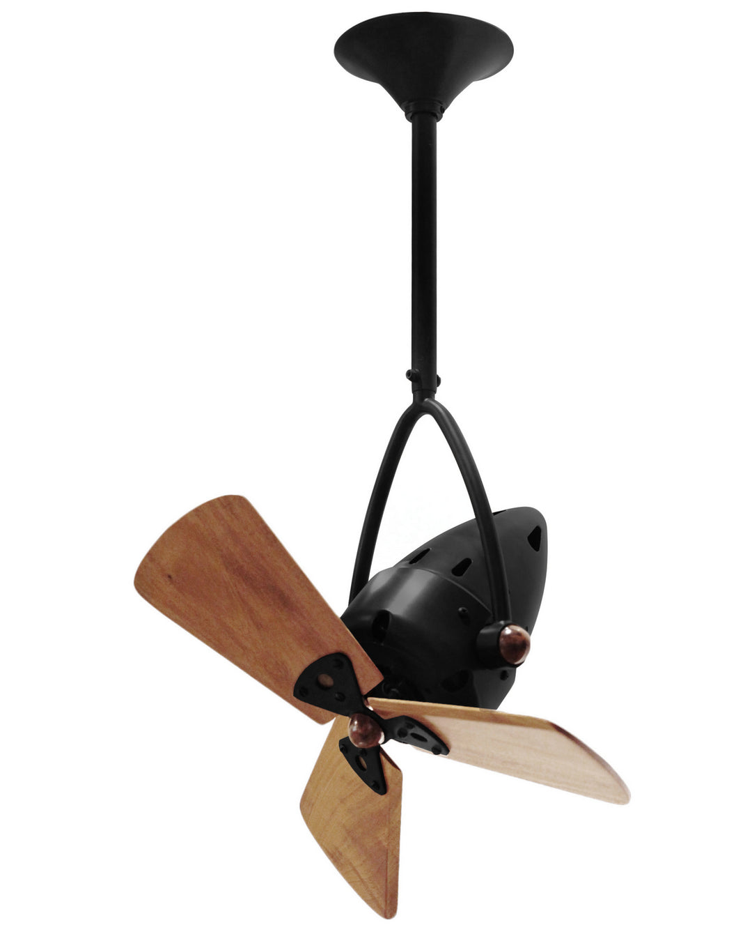 Matthews Fan Company Jarold Direcional JD-BK-WD Ceiling Fan 16 - Matte Black, Mahogany/