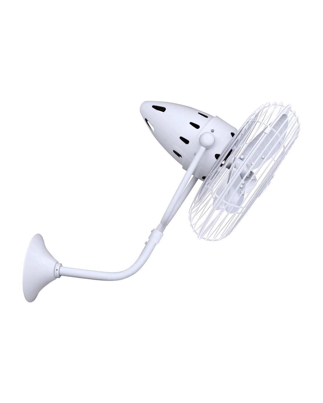 Matthews Fan Company Bruna Parede BP-WH-MTL Ceiling Fan 13 - Gloss White, White/