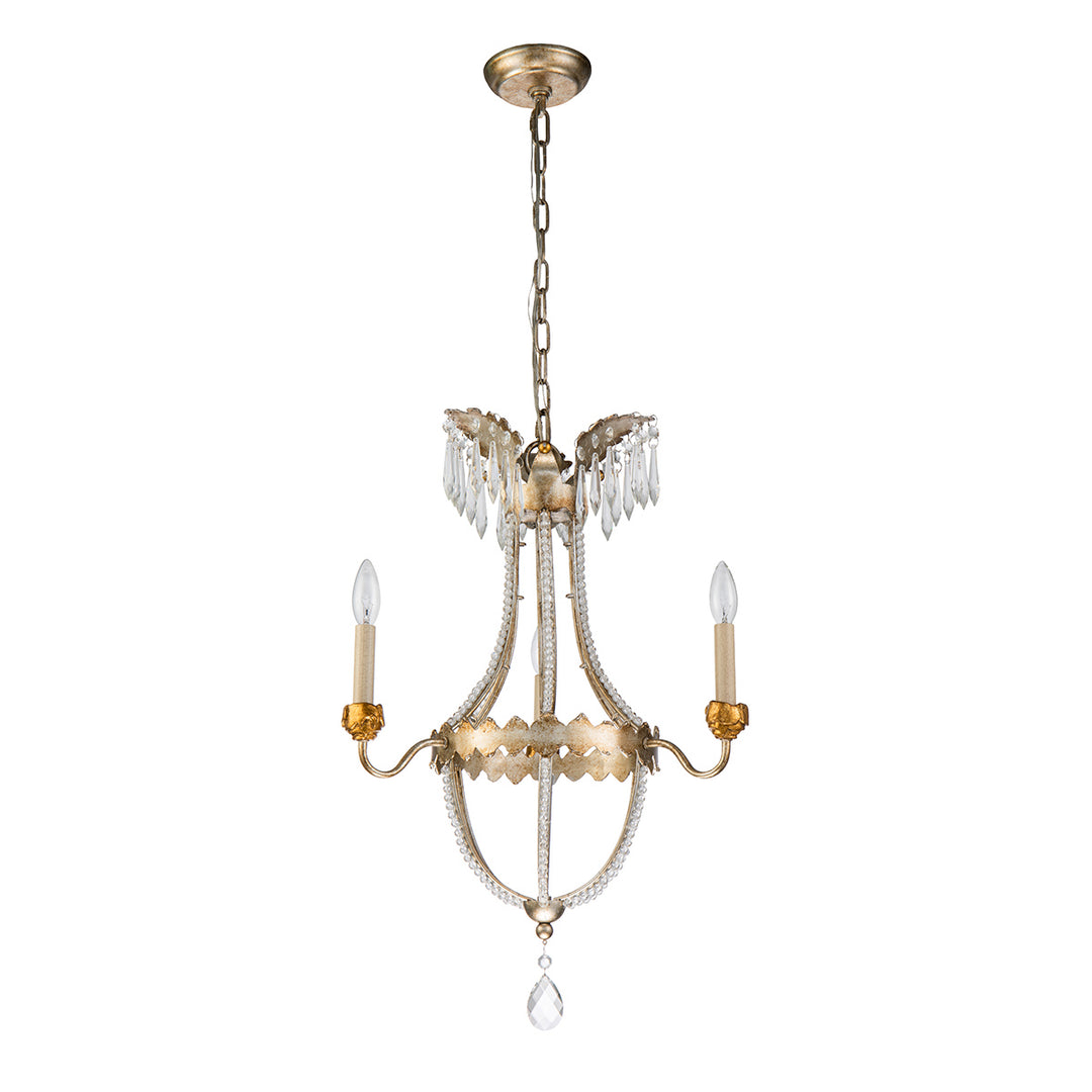 Lucas+McKearn Lemuria Ch1035-3 Chandelier Light - Distressed Silver and Gold