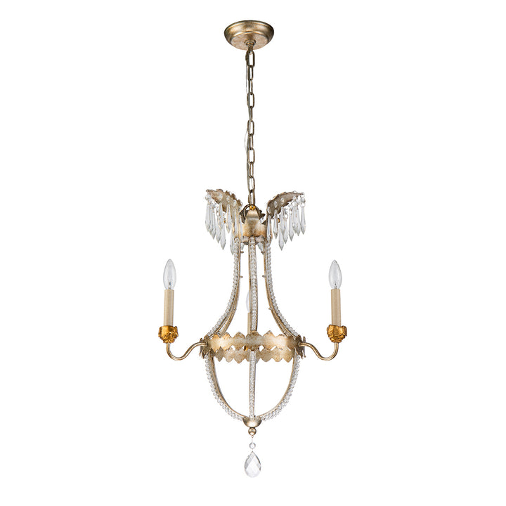 Lucas+McKearn Lemuria Ch1035-3 Chandelier Light - Distressed Silver and Gold