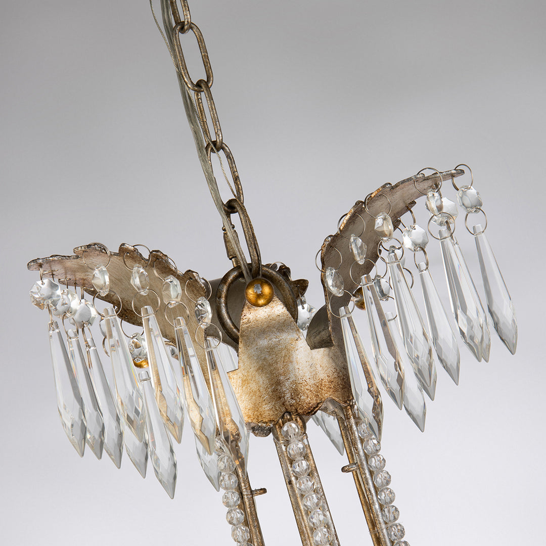 Lucas+McKearn Lemuria Ch1035-3 Chandelier Light - Distressed Silver and Gold