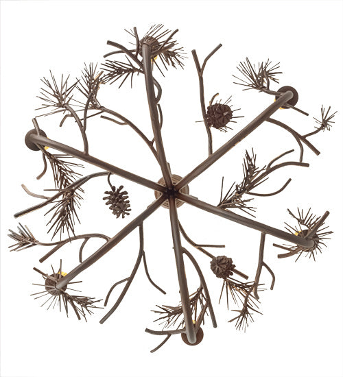 Meyda Tiffany Woodland Pine 152840 Chandelier Light - Wrought Iron,Mahogany Bronze