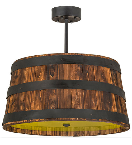 Meyda Tiffany Whiskey Barrel 160086 Pendant Light - Natural Wood