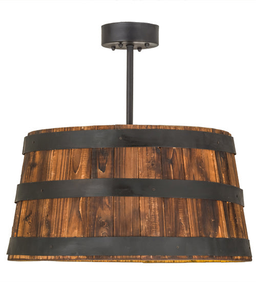Meyda Tiffany Whiskey Barrel 160086 Pendant Light - Natural Wood