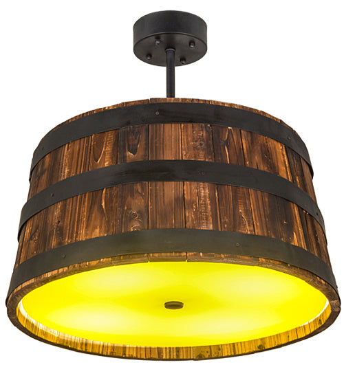 Meyda Tiffany Whiskey Barrel 160086 Pendant Light - Natural Wood