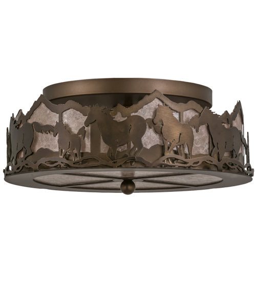 Meyda Tiffany Running Horses 164280 Ceiling Light - Antique Copper