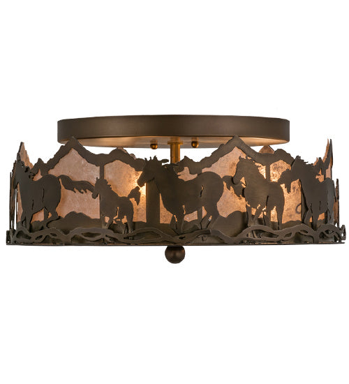 Meyda Tiffany Running Horses 164280 Ceiling Light - Antique Copper