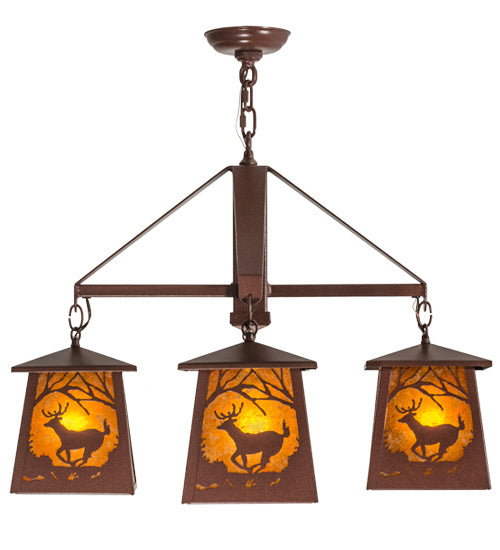 Meyda Tiffany Deer At Dawn 164573 Chandelier Light - Rust