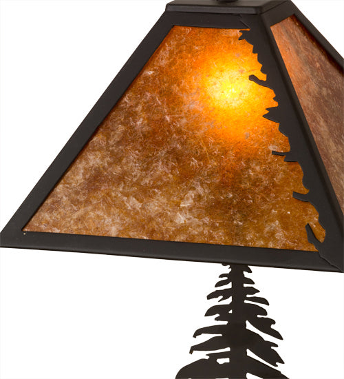 Meyda Tiffany Lighting 165588 Leaf Edge Two Light Table Lamp Lamp Bronze / Dark