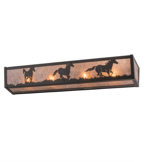 Meyda Tiffany Running Horses 165969 Bath Vanity Light 30 in. wide - Oil Rubbed Bronze