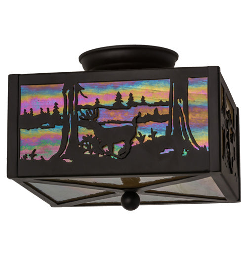 Meyda Tiffany Deer At Lake 166326 Ceiling Light - Oil Rubbed Bronze