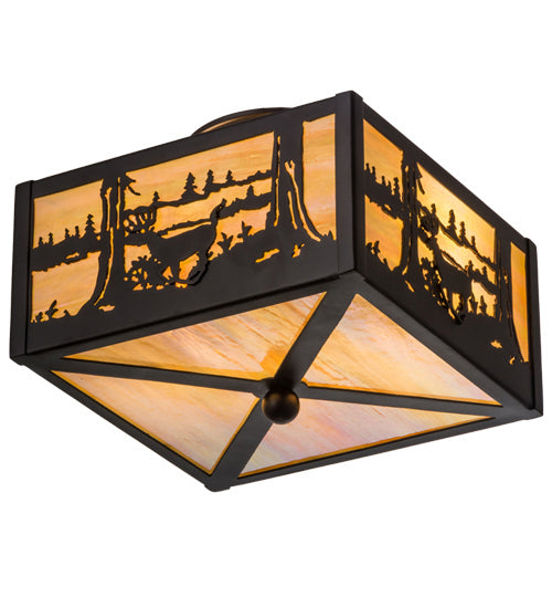 Meyda Tiffany Deer At Lake 166326 Ceiling Light - Oil Rubbed Bronze