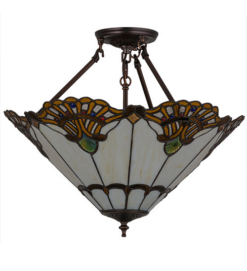 Meyda Tiffany Shell With Jewels 167056 Ceiling Light - Custom,Mahogany Bronze
