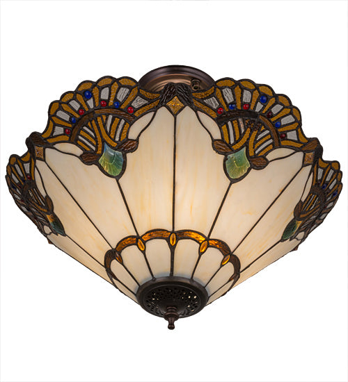 Meyda Tiffany Shell With Jewels 167056 Ceiling Light - Custom,Mahogany Bronze
