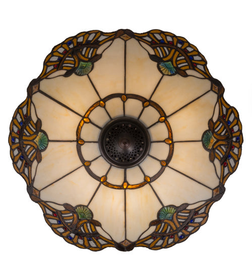 Meyda Tiffany Shell With Jewels 167056 Ceiling Light - Custom,Mahogany Bronze