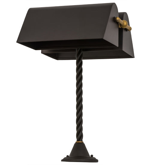 Meyda Tiffany Lighting 165093 Belmont Two Light Banker's Lamp Lamp Bronze / Dark