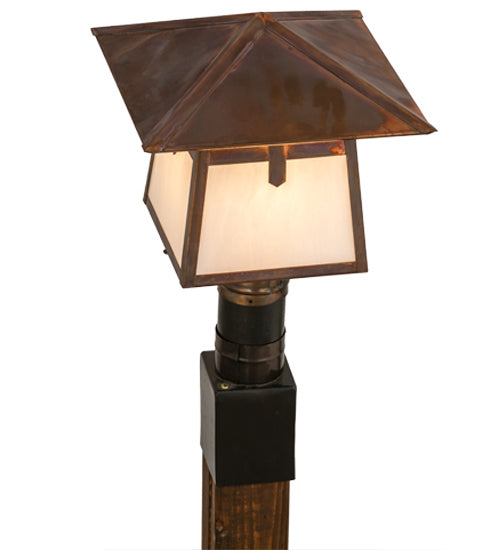 Meyda Tiffany Lighting 54680 Stillwater One Light Post Mount Outdoor Copper/Antique/Verde