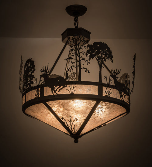 Meyda Tiffany Deer On The Loose 106999 Pendant Light - Timeless Bronze