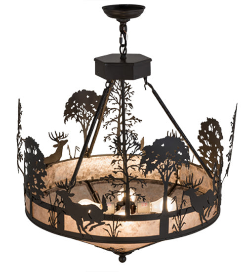 Meyda Tiffany Deer On The Loose 106999 Pendant Light - Timeless Bronze