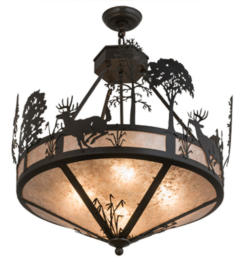 Meyda Tiffany Deer On The Loose 106999 Pendant Light - Timeless Bronze