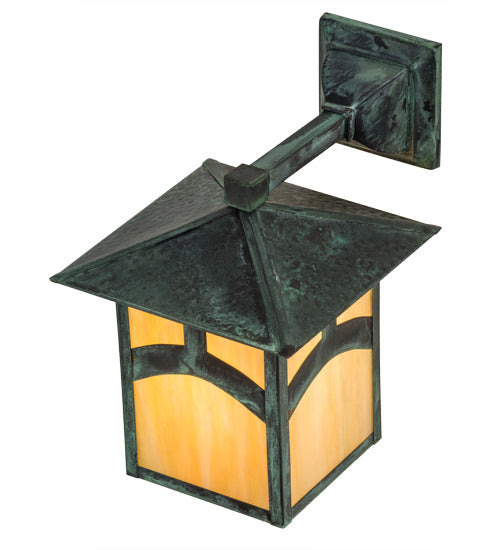 Meyda Tiffany Lighting 39414 Seneca One Light Wall Sconce Outdoor Verde