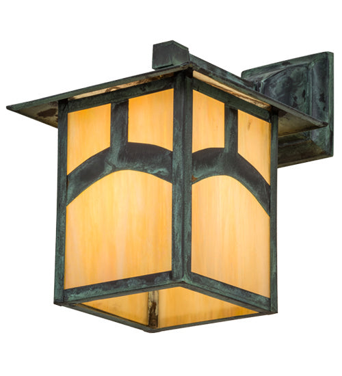 Meyda Tiffany Lighting 39414 Seneca One Light Wall Sconce Outdoor Verde