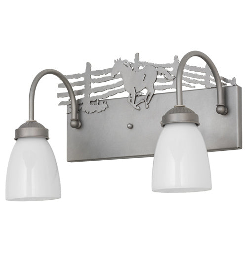 Meyda Tiffany Running Horses 175221 Bath Vanity Light 16 in. wide - Steel
