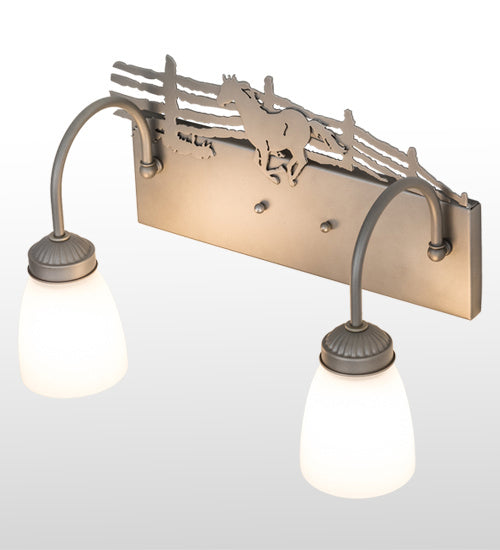 Meyda Tiffany Running Horses 175221 Bath Vanity Light 16 in. wide - Steel