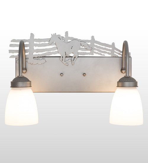 Meyda Tiffany Running Horses 175221 Bath Vanity Light 16 in. wide - Steel
