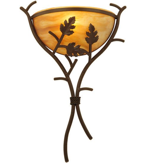 2nd Avenue Oak Branch 04.0993.16W.23H Wall Sconce Light - Cafe Noir