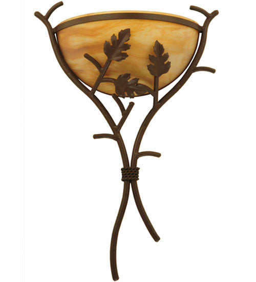 2nd Avenue Oak Branch 04.0993.16W.23H Wall Sconce Light - Cafe Noir