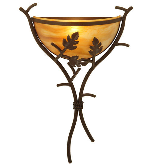 2nd Avenue Oak Branch 04.0993.16W.23H Wall Sconce Light - Cafe Noir