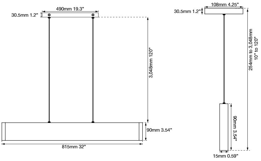 Abra Slim 10095PN-BA Pendant Light - Brushed Aluminium