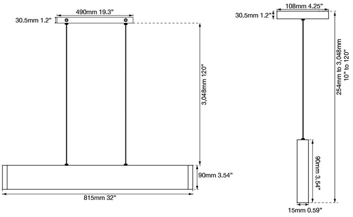 Abra Slim 10095PN-BA Pendant Light - Brushed Aluminium