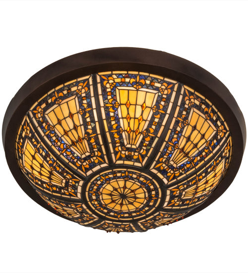 Meyda Tiffany Fleur-De-Lis 181416 Ceiling Light - Mahogany Bronze